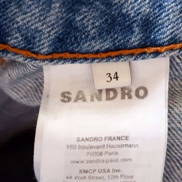 SOLD- SANDRO TROMPE L'ŒIL MOM JEANS - Picture 8 of 9